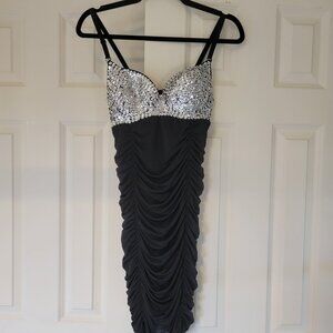 Silver sequence cocktail dress